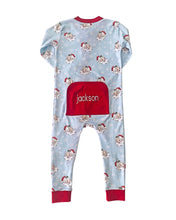 Limited Edition: Vintage Santa Zip Up Pajamas in Blue