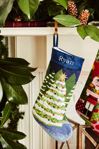 Bauble Stockings Full Size Stocking Monogrammed Name in Block Winter Wonderland Full Size Stocking